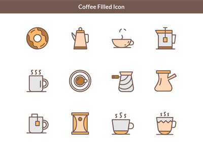咖啡填充图标包 1(Coffee Filled Icon Pack 1)