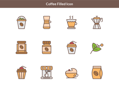 咖啡填充图标包 3(Coffee Filled Icon Pack 3)