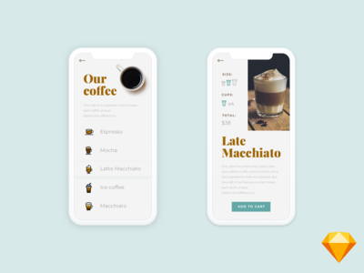 咖啡应用程序菜单(Coffee App Menu)