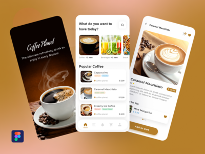 在线咖啡店应用程序用户界面(Online Coffee Shop App UI)
