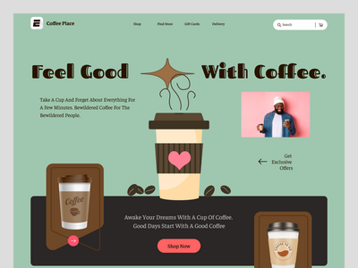 咖啡产品登陆页面(Coffee Product landing page)
