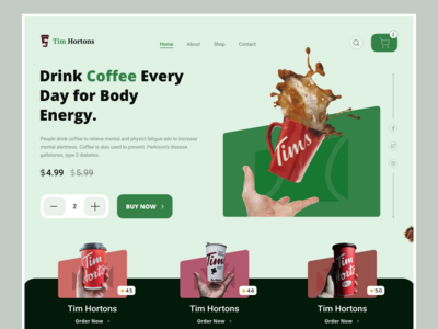 Tim Hortons 咖啡店网站页眉探索(Tim Hortons Coffee Shop Website Header Exploration)