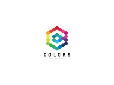 彩色六角字母 C 标志图标设计模板(Colorful Hexagon Letter C Logo Icon Design Template)