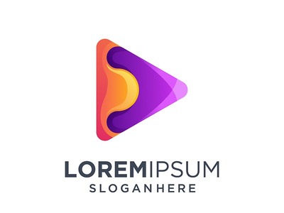 多彩的游戏标志(Colorful play logo)