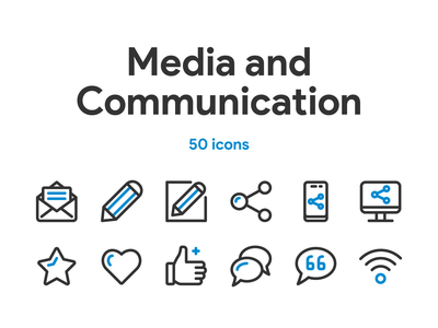 媒体和通信图标集(Media and Communication Icon Set)