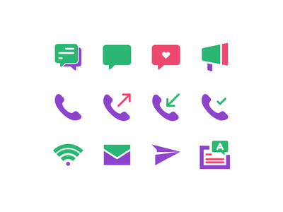 通信聊天图标集(Communication chat icon set)
