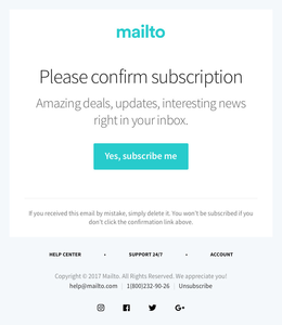 确认订阅交易电子邮件模板(Confirm Subscription Transactional Email Template)