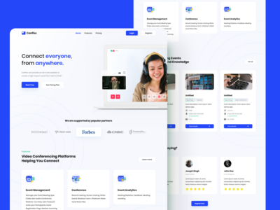 Confiss - 虚拟视频通话会议会议数字活动登陆页面(Confiss - Virtual Video Call Meeting Conferencing Digital Event Landing Page)