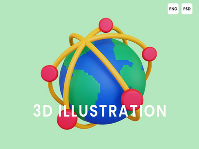 全球连接 3D 插图(Global connection 3D Illustration)