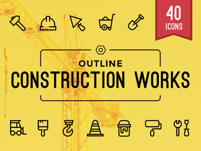 建筑工程图标(Construction Works Icons)