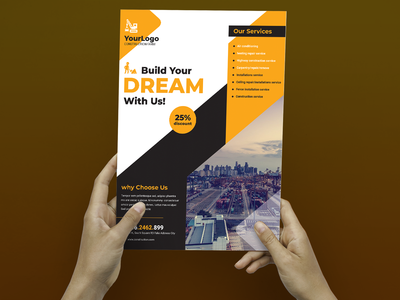 建筑传单/一页传单/信封传单(Construction Flyer / one page flyer / Letter Size Flyer)