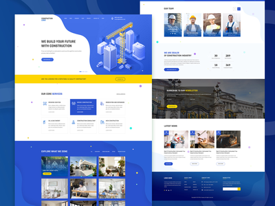 建筑业和房地产业务网页模板(Construction industry & real estate business web template)