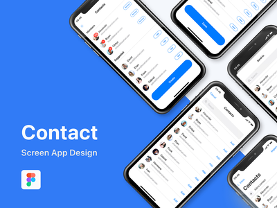 联系人列表移动应用程序屏幕模板(Contact List Mobile App Screen Template)