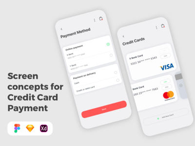 信用卡支付概念屏幕(Credit Card Payment concept screens)
