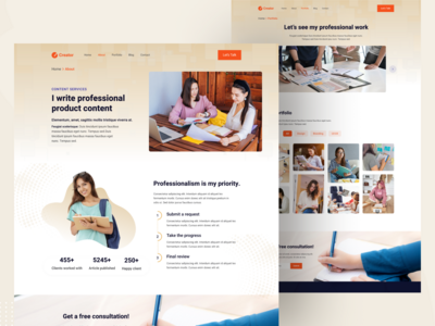 数字营销登陆页面设计——关于和投资组合页面(Digital Marketing Landing Page Design -- About & Portfolio Page)