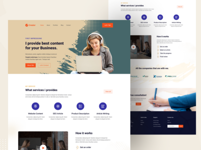 数字营销登陆页面设计——主页(Digital Marketing Landing Page Design -- Home page)
