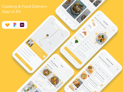 烹饪和送餐应用程序 UI 套件(Cooking & Food Delivery App UI Kit)