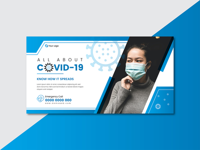 电晕病毒社交媒体横幅模板(Corona Virus Social Media Banner Template)
