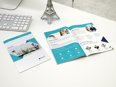 企业双折宣传册模板(Corporate Bifold Brochure Template)