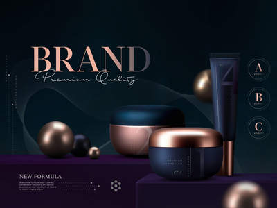 豪华化妆品样机(Luxury cosmetics mockup)