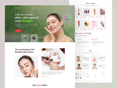 化妆品电子商务网站 UI 设计。(Cosmetics Ecommerce Website UI Design.)