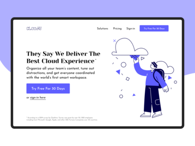 多云登陆页面设计理念(Cloudy Landing Page Design Concept)