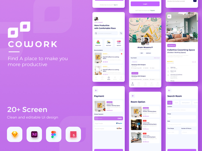 Cowork - 共享办公空间 UI 套件(Cowork - Coworking Space UI KIT)