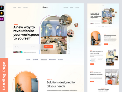 联合办公空间网站的登陆页面(Landing page for coworking space website)
