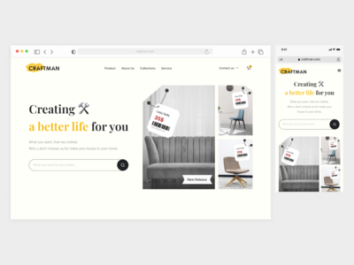 Craftman - 家具英雄专区(Craftman - Furniture Hero Section)