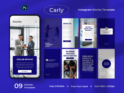 Carly - 商业 Instagram 故事模板(Carly - Business Instagram Stories Template)