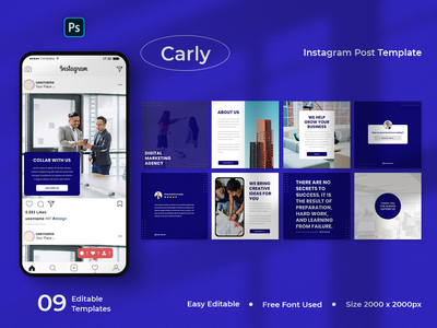 Carly - 商业社交媒体帖子模板(Carly - Business Social Media Post Template)