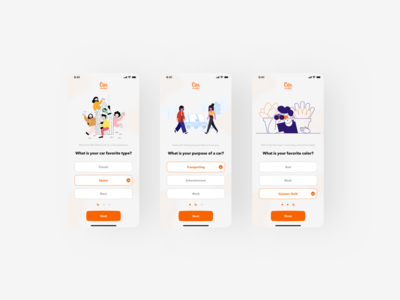 用户入职流程 |汽车市场应用程序(User Onboarding Process | Car Marketplace App)
