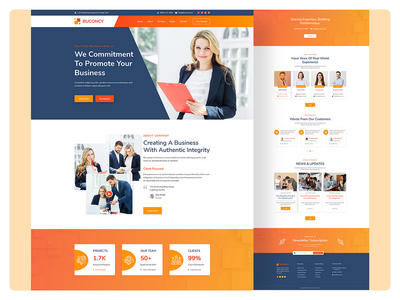 创意机构和商业咨询登陆页面和网页模板设计(Creative Agency & Business Consulting Landing Page & Web Template Design)