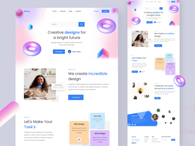 Zeros创意设计登陆页面(Zeros Creative Design landing page)