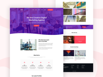 创意数字代理登陆页面网页模板(Creative Digital Agency Landing Page Web Template)