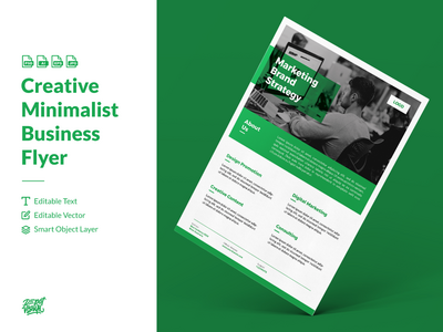 创意极简主义商业传单模板(Creative Minimalist Business Flyer Template)