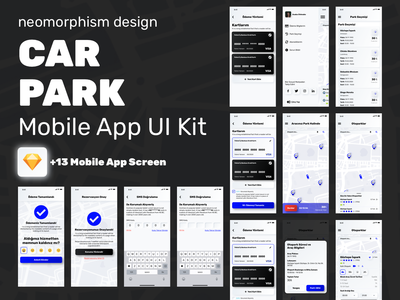 停车场移动应用程序 UI 套件 - iOS 和 Android(Car Park Mobile App UI kit - iOS & Android)