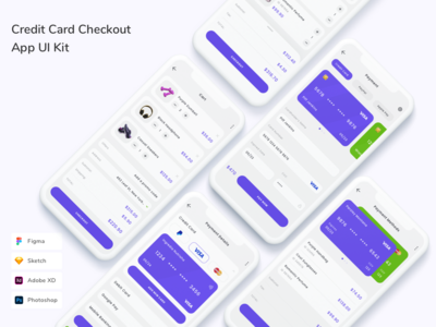 信用卡结账应用程序 UI 套件(Credit Card Checkout App UI Kit)