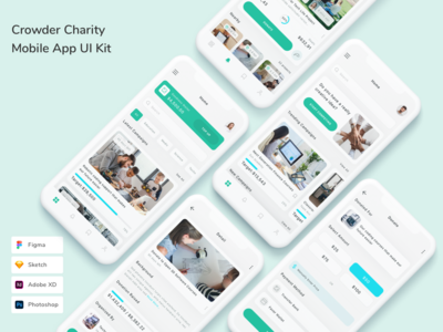 Crowder Charity 移动应用程序 UI 套件(Crowder Charity Mobile App UI Kit)