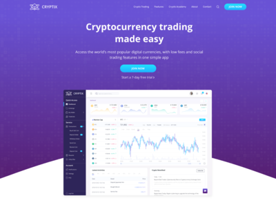 Cryptix - 加密货币登陆页面和仪表板(Cryptix - Crypto currency landing page and Dashboard)