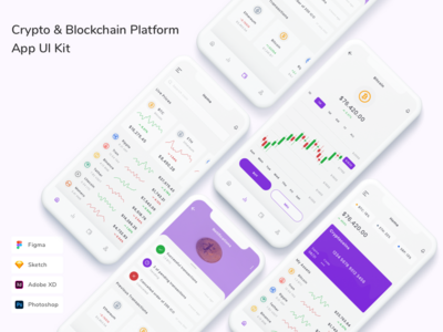 加密和区块链平台应用程序 UI 套件(Crypto & Blockchain Platform App UI Kit)