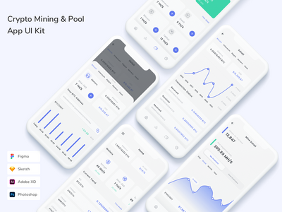 加密采矿和矿池应用程序 UI 套件(Crypto Mining & Pool App UI Kit)