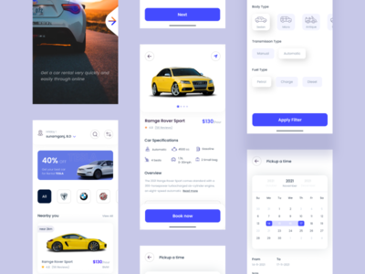 豪华汽车租赁应用概念(Luxury Car Rental App Concept)