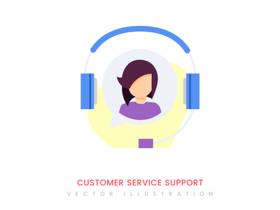 客户服务支持平面设计理念(Customer service support flat design concept)
