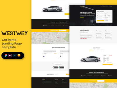 租车登陆页面模板(Car Rental Landing Page Template)