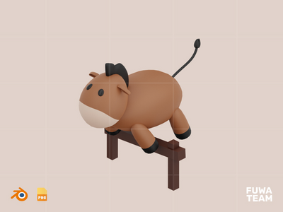 马 - 可爱的 3D 动物(Horse - Cute 3D Animal)