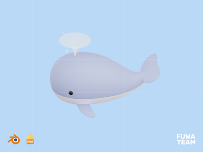 鲸鱼 - 可爱的 3D 水动物(Whale - Cute 3D Water Animal)