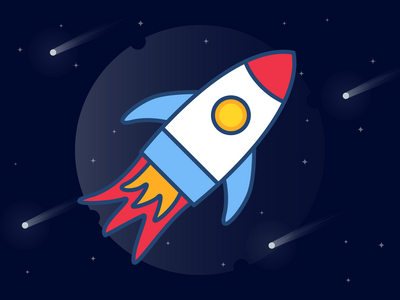 可爱的火箭填充图标(Cute rocket filled icon)