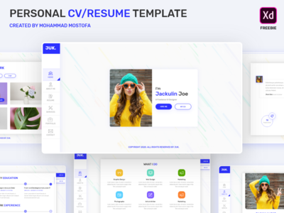 简历/简历/投资组合 UI 套件(CV/ Resume/ Portfolio UI Kits)