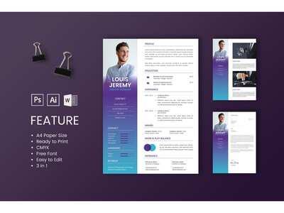 简历简历创意设计师简介2(CV Resume Creative Designer Profile 2)